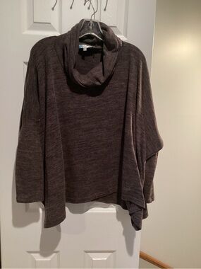 Cecico Brown Cowl Neck Draped Sweater